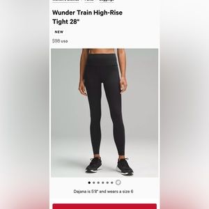 Lululemon wunder train legging